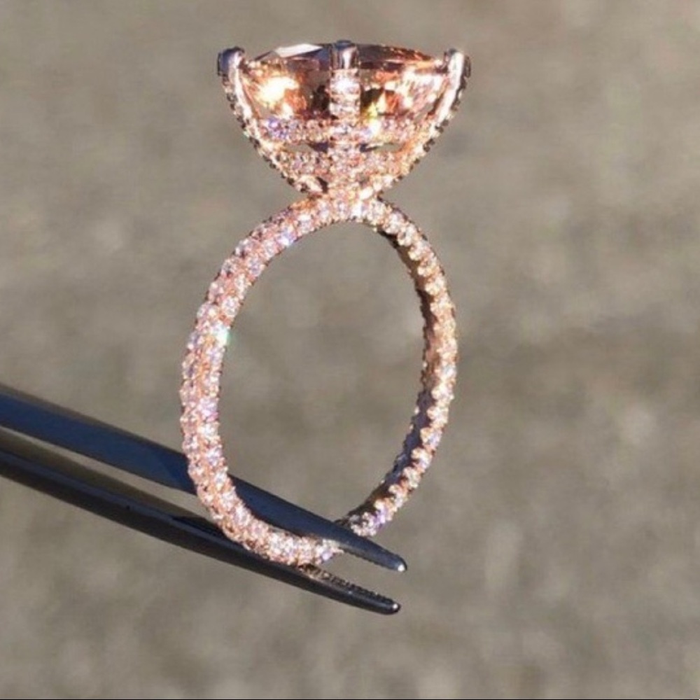 ***New 18K Rose Gold 6 Carat Round Morganite - Picture 4 of 5